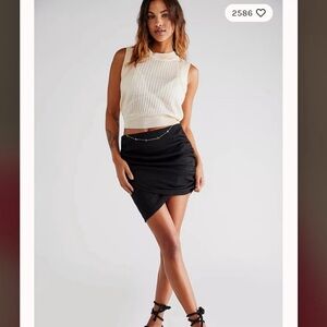 Free People Black Angie Wrap Skirt